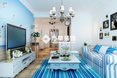 沈陽中金啟城裝修案例效果圖-80平戶型優美地中海